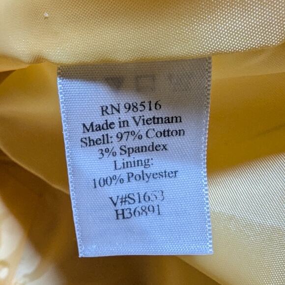 Vtg Y2K Coldwater Creek Butter Yellow Textured Cotton 3/4 Sleeve Jacket 12 P - Picture 4 of 4